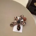Leopard print flower hair clip cute acrylic hairpin fashion sweet hair accessory for women - Leopard Flower Style (3)