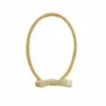 Anello per capelli a filo telefonico dorato con fiocco carino, elastico per coda di cavallo. - Beige