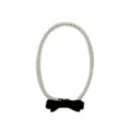 Pratico elastico per capelli a filo di telefono versatile con fiocco nero donna. - Bianco