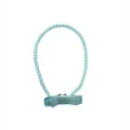 Cerchietto per capelli a filo telefonico azzurro con fiocco dolce, accessorio flessibile. - Blu