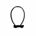 Fascia per capelli filo telefono fiocco nero accessorio elegante coda cavallo donna - Nero