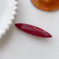 Burgundy red hair clip sleek oval barette minimalist elegant daily hair accessory stylish design - Willow Leaf Linear