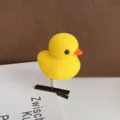 Cute flocking yellow duck hair clip, plush spring hairpin for women and daily cute styling accessories. - Yellow Duck