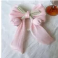 Large pink bow hair claw clip with green tulip design, sweet aesthetic hair accessory for women. - Tulip Bud Decoration Style (4) / Pink