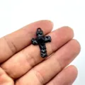 Retro schwarzer Zinklegierung Kreuz Herz Anhänger DIY Schmuck Zubehör Bastelkomponente Detail - Stil 8 (Schwarzer Vintage Herz Anhänger)
