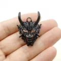 Pendentif masque Hannya noir en alliage accessoire de collier DIY bijou esprit gothique cool - Noir