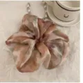 French satin polka dot hair scrunchie retro high elasticity bun hair rope accessory - Printing