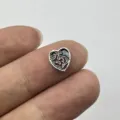 Vintage argent noir coeur nail art charme petit DIY artisanat accessoire gros plan affichage - Cœur