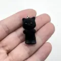 Flockharz schwarze Katze Anhänger 3D süße Cartoon DIY Schlüsselanhänger Tasche Zubehör - Schwarz (5)