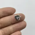 Halloween gothic devil heart nail art charm retro black silver DIY metal jewelry piece. - Devil Heart