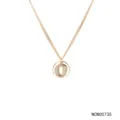 Rose gold plated double layer letter O necklace with sparkling zircon fashion jewelry women - Letter O Style (NCN00735) / Gold