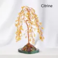 Handcrafted natural citrine crystal money tree with copper wire weeping willow design - Citrine