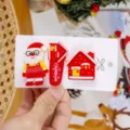 Kinder Weihnachten Haarnadeln Set süße Santa Haus Haarspangen festliche Party Haarschmuck - 3-teiliges Haarklammer-Set