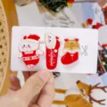 Weihnachten Haarklammern Set für Kinder, süße Acryl Santa und Rentier Designs, Geschenk. - Haarspange 3-Teiliges Set 4