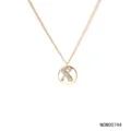 Rose gold plated double layer alphabet X pendant necklace with sparkling cubic zirconia stones. - Letter X Style (NCN00744) / Gold