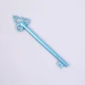 Vintage Schlüssel geformter Gelschreiber süßer blauer Stift für Schüler Büro Schreibwaren - Pflaumenblüten-Schnalle in Blau