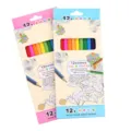 12-color kids colored pencils set in cute pink and blue boxes for drawing and coloring. - Twelve Colors