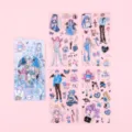 Cute anime girl PET sticker set, lovely DIY journaling decorative sticker pack for kids and teens. - Angel Devil