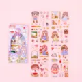 Bonitas pegatinas de dibujos animados, PET impermeable para decorar diarios, 4 hojas. - 4 piezas / Vida Feliz