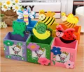 Lindo portalápices de madera con clips de animales de dibujos animados y marco de fotos. - 7.5*5*12cm / Aleatorio