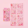 Süße Cartoon-Mädchen PET-Aufkleber Set mit rosa Verpackung, wasserdicht für DIY Tagebuch Kunst. - Süße Stimmung