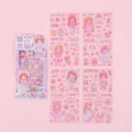 Cute cartoon girl PET stickers waterproof decorative journaling stationery scrapbooking - Wish Starry Sky
