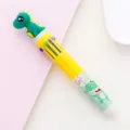 Cute dinosaur 10-color ballpoint pen, adorable cartoon student multi-color press stationery. - Green Dinosaur