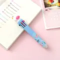 Cute flamingo 10 color ballpoint pen multi-color cartoon student stationery writing supply - Blue Rod & White Bird