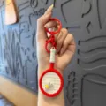 Porte-clés raquette de badminton créatif, pendentif de sac de sport rouge et blanc. - Rouge