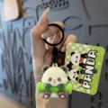 Porte-clés panda mignon pendentif de sac à dos en peluche accessoire cadeau de gros. - Style Tenant du Bambou / Noir et Blanc