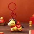 Simpatico portachiavi cavallo zodiaco 2026 ciondolo borsa rosso oro regalo festivo. - Cavallo con Soldi (Giallo) - Senza Etichetta con Confezione Individuale