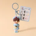 Süßer Krankenschwester PVC Schlüsselanhänger mit Metallring und Karte, tolles Geschenk. - Krankenschwester (Blau)