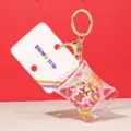 Capodanno Dio della Ricchezza acrilico liquido portachiavi galleggiante carino regalo caramella. - Fiori di Pesco in Fiore / Regalo di Capodanno / Rosa