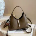 Brown leather hobo dumpling bag, stylish versatile shoulder and crossbody bag for women. - Tan With Charm