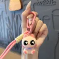 Simpatico portachiavi gatto siamese floccato morbido peluche grazioso borsa ciondolo regalo - Rosa chiaro
