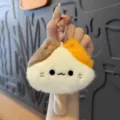 Cute plush cat keychain soft animal doll bag charm cute accessory for keys and bags - Tricolor Ice Cream Cat