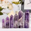 Natural amethyst hexagonal crystal points in various sizes for healing and decor - Dreamy Amethyst Pillar / 5-6cm