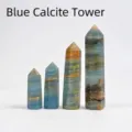 Natural blue calcite hexagonal crystal pillars in various heights for healing - 5-6cm / Blue Calcite Pillar