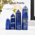 Polished natural blue lapis lazuli hexagonal crystal point for home decor and feng shui - Lapis Lazuli Pillar / 5-6cm