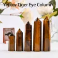 Natural yellow tiger's eye hexagonal crystal points available in various heights for healing - Yellow Tiger's Eye / 5-6cm