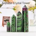 Natural Ruby in Zoisite hexagonal crystal point pillars available in multiple heights - 6-7cm / Ruby Zoisite