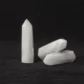 Natural white crystal pillar hexagonal single pointed polished gemstone decoration - Frosted Mist Crystal Pillar / 8-9cm