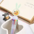 Niedlicher Cartoon 10-Farben Kugelchreiber mit Hasenohren Glitzer Deko, Geschenk. - Gelbes Kaninchen