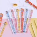 Règles droites transparentes mignonnes pour étudiants, échelle claire et design de dessin. - 15cm / Série fille énergique