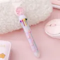 Cute 10-color press ballpoint pen with butterfly and glitter topper for students and gifts. - Pink Butterfly