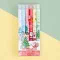 Weihnachts-Cartoon-Gelschreiber-Set, 0.5 mm schwarze Tinte, süßes Schüler-Schreibwarengeschenk. - Box mit 6 Stück
