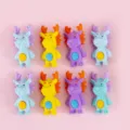 Leuke cartoon dier vorm gummen set, creatieve kleurrijke kantoorartikelen voor kinderschool. - Draken Serie