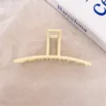 Large matte hair claw clip in beige, geometric shark clip for thick hair updo styling. - Curved Bar (Approx 13.5cm) / Off-White Matte