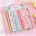 Süßes Jelly Herz Radiergummi Set, schneidbare lange Streifen Schreibwaren, rosa und grün Variante. - Herz Gelee / Zufällig