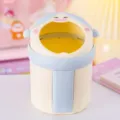 Cute desktop pen holder, creative plastic stationery organizer, sweet style storage box for student. - Blue